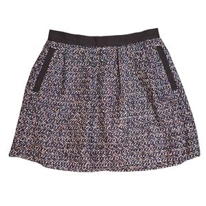 French Connection Blue Pink White Black Tweed Short Skirt (6)
